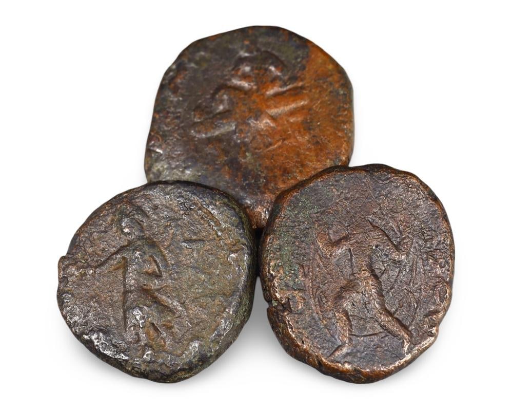 Rare Indo-Greek and Kushan Empire Coins Lot from Ancient India: **Dimension information at the bottom section after Condition** Welcome to the No Reserve Ancient Relics & Rare Artifacts auction, where history comes alive through an extraordinary collection of trea