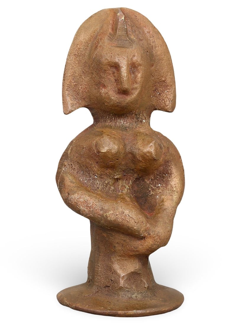 Antique Medieval Eurasian Steppe Bronze Female Figurine (1 of 3)