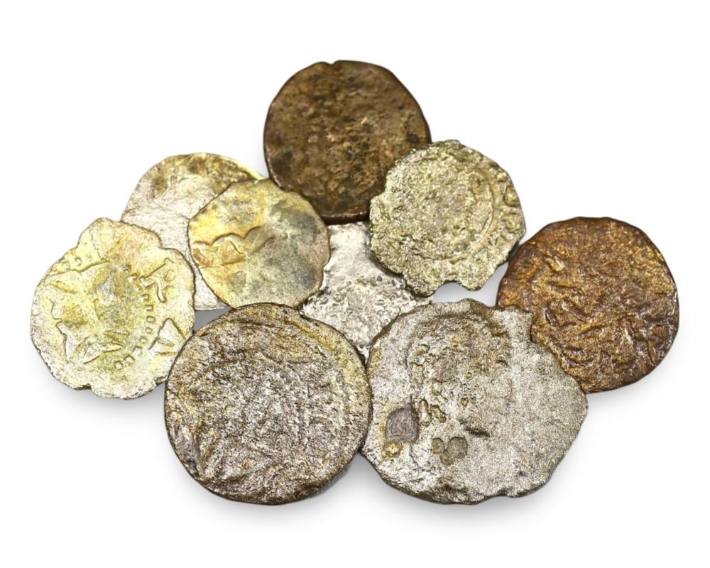 Set of 9 Antique Golden Horde Silver Coins, Medieval Western Asia, 13th-15th Century: **Dimension information at the bottom section after Condition** Welcome to the No Reserve Ancient Relics & Rare Artifacts auction, where history comes alive through an extraordinary collection of trea
