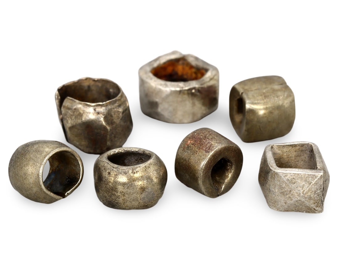 Ancient Medieval Viking Era Silver Jewelry Beads Components, 9th-13th Century: **Dimension information at the bottom section after Condition** Welcome to the No Reserve Ancient Relics & Rare Artifacts auction, where history comes alive through an extraordinary collection of trea