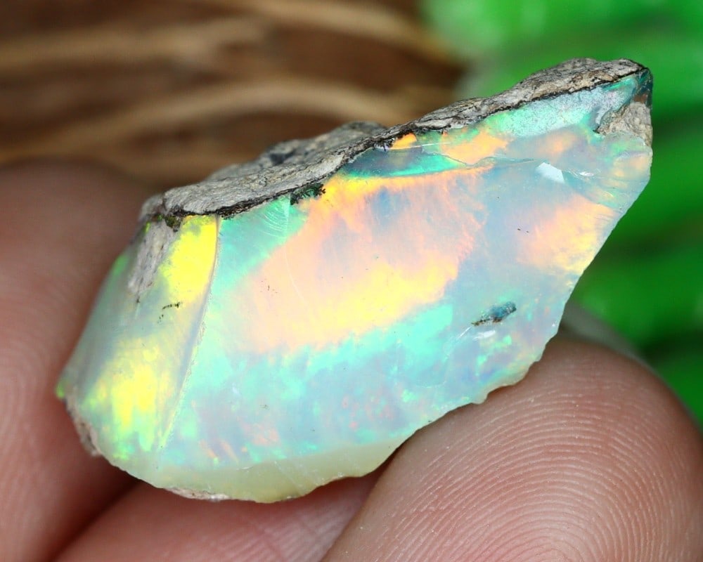 13.6Ct Uncut Facet Grade Ethiopian Welo Opal Rough Gemstone with Stunning Color Play (1 of 4)