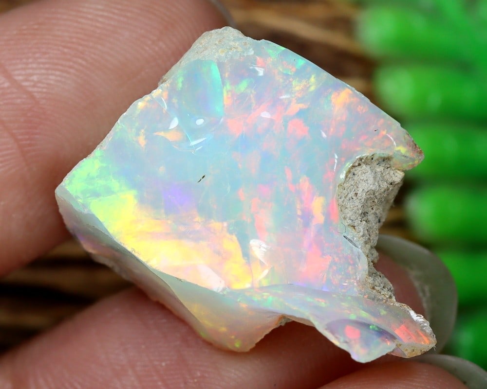 17.3Ct Natural Facet Grade Ethiopian Welo Opal Rough Gemstone with Radiant Colors (1 of 4)