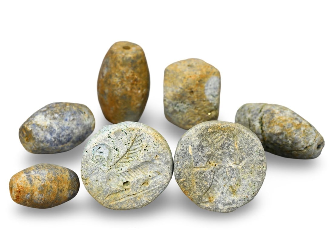 Ancient Near Eastern Carved Stone Beads with Animal Motifs, Symbolic Artifacts (1 of 1)