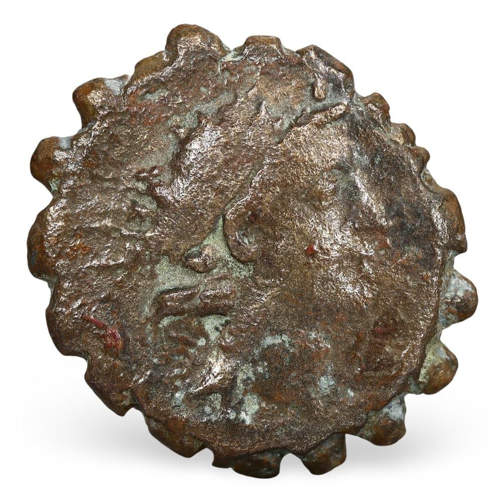 Ancient Greek Bronze Coin Depicting Alexander the Great and Horseman (1 of 3)