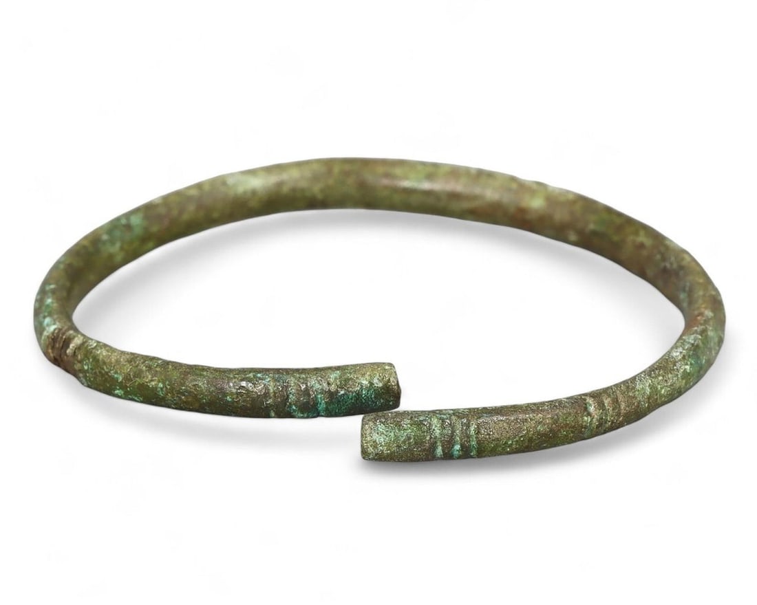 Ancient Celtic Hallstatt Bronze Bracelet Authentic Iron Age Artifact (1 of 2)