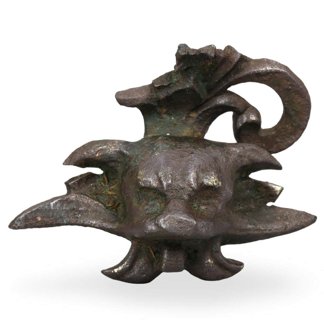 Ancient Sino-Mongolian Dragon Bronze Belt Hook, Zhou/Han Dynasty, 4th-1st Century BC (1 of 3)