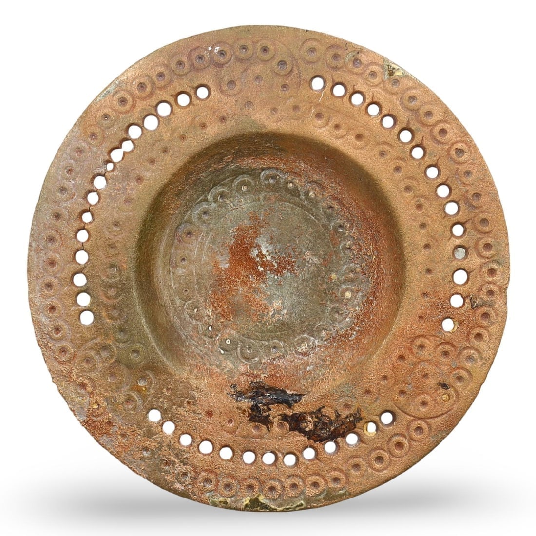 Medieval European Bronze Plate with Pierced Decorative Border - 12th-14th Century (1 of 2)