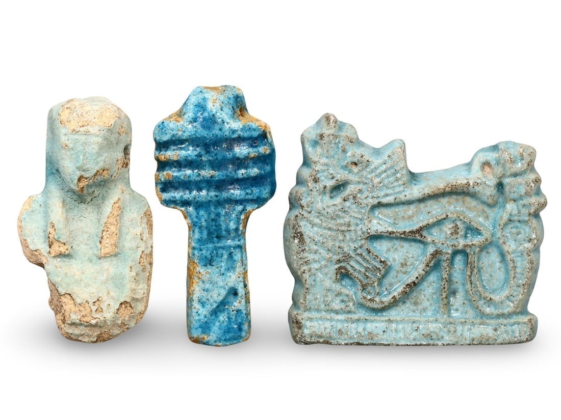 Exquisite Collection Lot of Egyptian Post-Medieval Grand Tour Period Faience Figurines: **Dimension information at the bottom section after Condition** Welcome to the No Reserve Antique Treasures Auction S2, where history comes alive through an extraordinary collection of treasures spann
