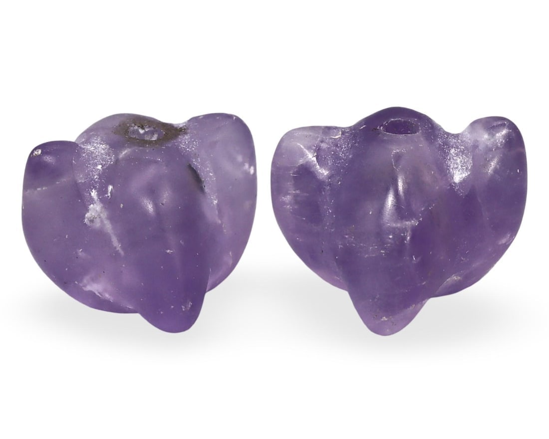 Ancient Medieval Burmese Carved Amethyst Beads, 9th-13th Century: **Dimension information at the bottom section after Condition** Welcome to the No Reserve Antique Treasures Auction S2, where history comes alive through an extraordinary collection of treasures spann