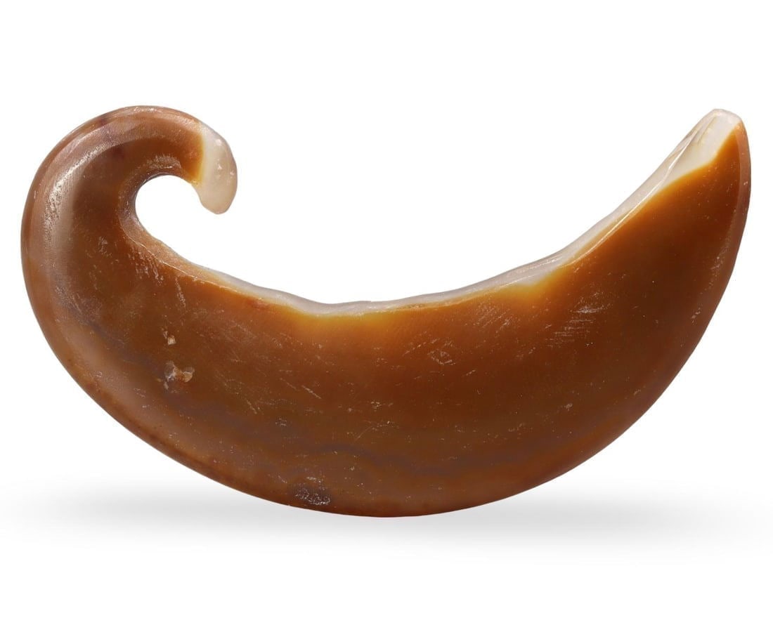 Ancient Medieval Late Anglo-Saxon Spiral Carnelian Bead, 9th-11th Century: **Dimension information at the bottom section after Condition** Welcome to the No Reserve Antique Treasures Auction, where history comes alive through an extraordinary collection of treasures spanning