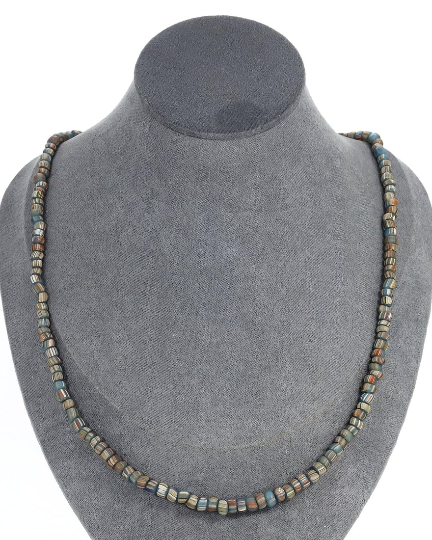 Antique African Striking Multi-Colored Chevron Trade Beaded Necklace: **Dimension information at the bottom section after Condition** Welcome to the No Reserve Antique Treasures Auction, where history comes alive through an extraordinary collection of treasures spanning