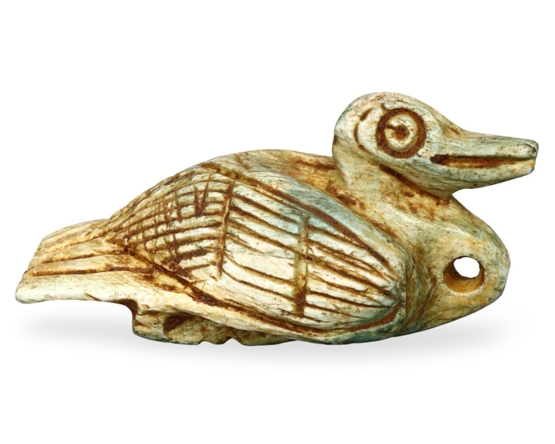 Antique Post Medieval Egyptian Grand Tour Bird Duck Figurine: **Dimension information at the bottom section after Condition** Welcome to the No Reserve Antique Treasures Auction, where history comes alive through an extraordinary collection of treasures spanning