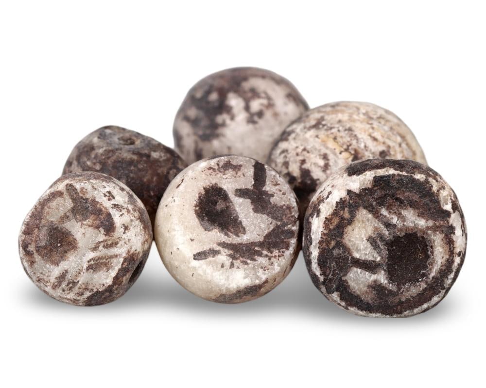 Ancient Sasanian Alabaster Stamp Seal Beads Lot Authentic Persian Artifacts: **Dimension information at the bottom section after Condition** Welcome to the No Reserve Antique Treasures Auction, where history comes alive through an extraordinary collection of treasures spanning