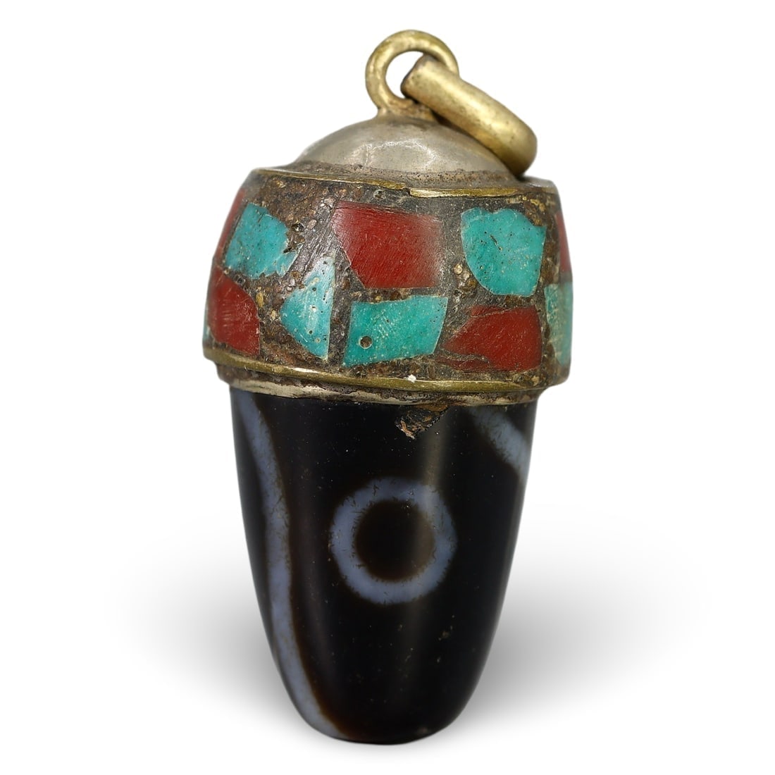 Post Medieval Sino-Tibetan Agate Dzi Bead Pendant, 16th-19th Century (1 of 1)
