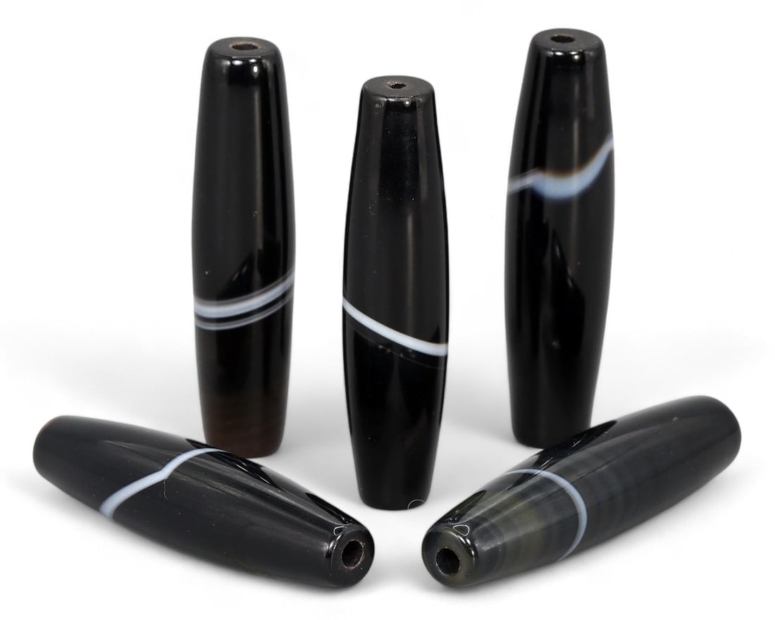 Sino-Tibetan Single Stripe Chung Dzi Beads, 20th Century, Post-Medieval Relics (1 of 1)