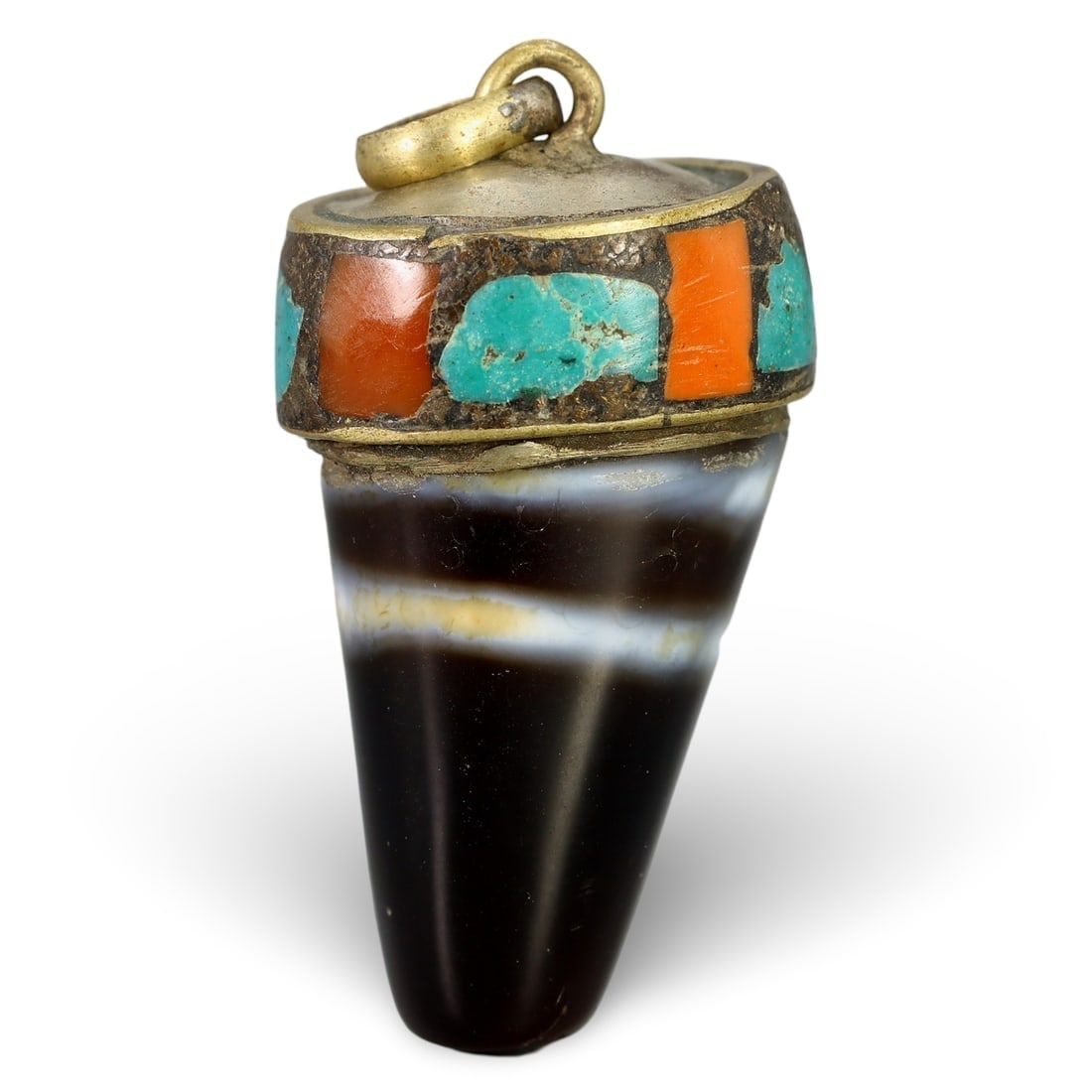 Post Medieval Sino-Tibetan Agate Dzi Bead Pendant, 16th-19th Century (1 of 1)