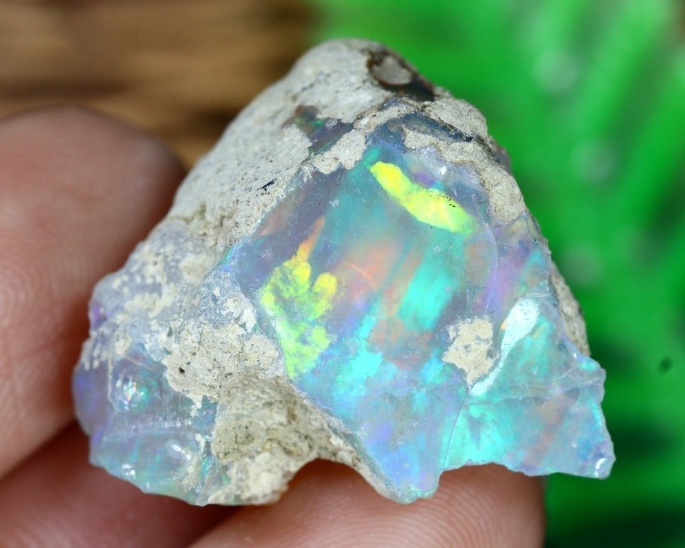 22Ct Ethiopian Welo Opal Rough Facet Grade Uncut Gemstone Full of Fire and Color (1 of 4)