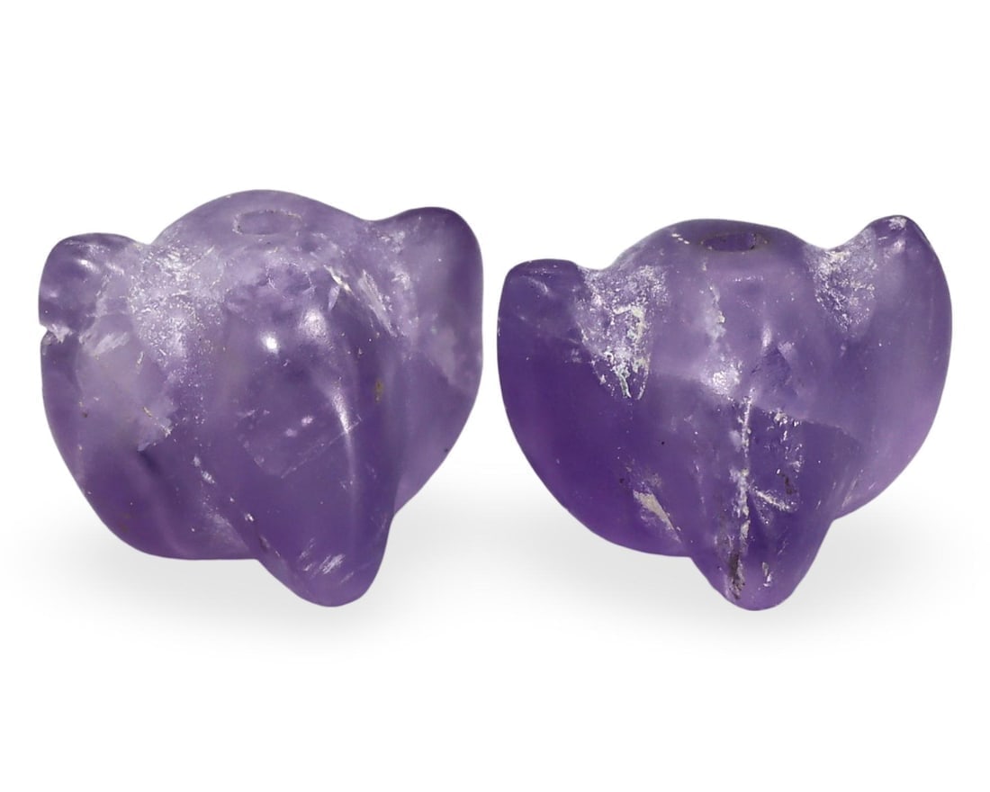 Burmese Carved Amethyst Beads, 9th-13th Century, Ancient Medieval Relics: **Dimension information at the bottom section after Condition** Welcome to the No Reserve Antique Treasures Auction, where history comes alive through an extraordinary collection of treasures spanning