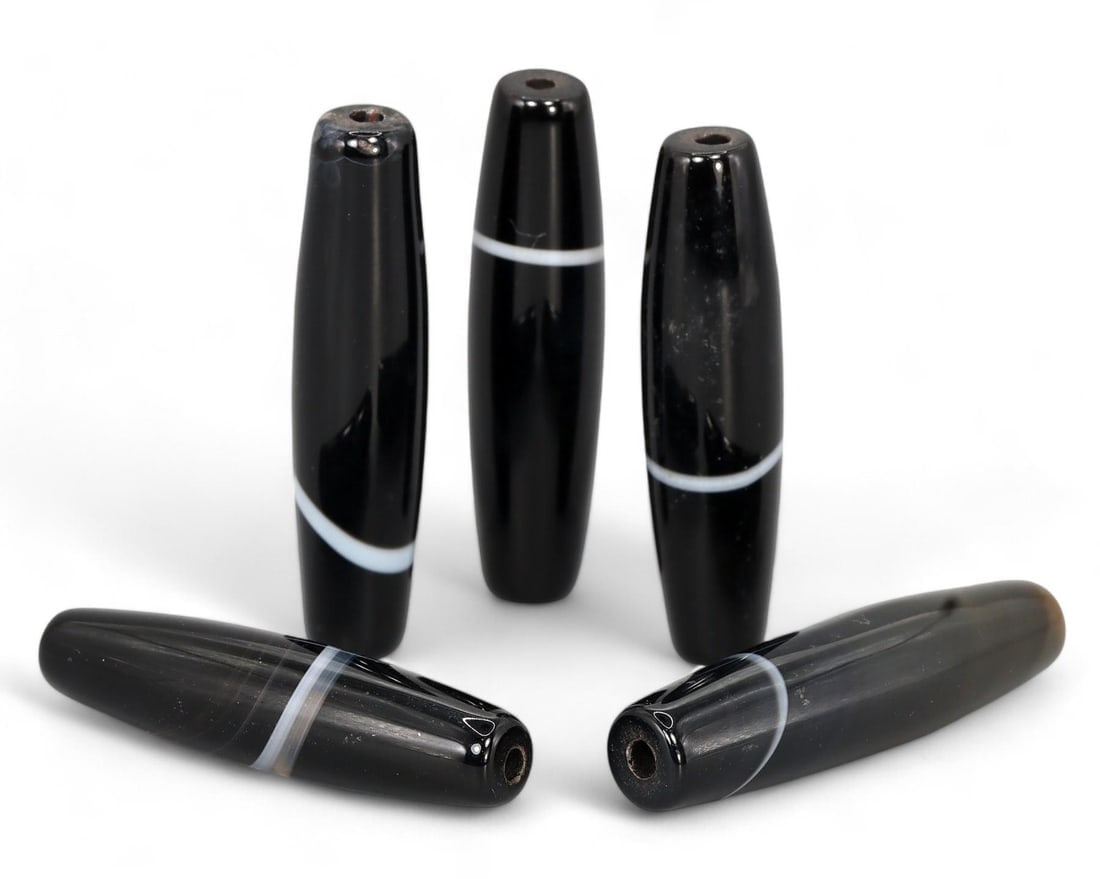 Sino-Tibetan Single Stripe Chung Dzi Beads, 20th Century Post-Medieval Relic (1 of 1)