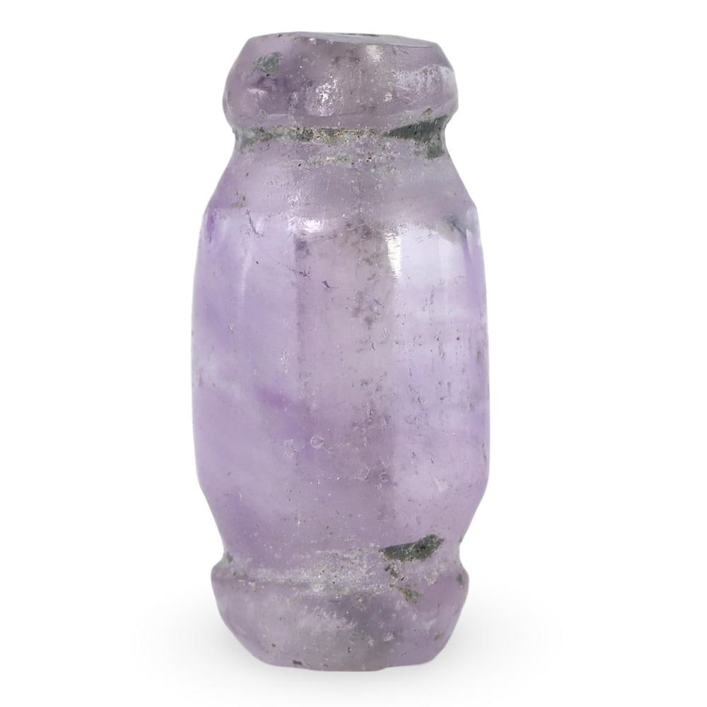 Ancient Medieval Indo-Himalayan Amethyst Collared Bead, 9th-13th Century: **Dimension information at the bottom section after Condition** Welcome to the No Reserve Antique Treasures Auction, where history comes alive through an extraordinary collection of treasures spanning