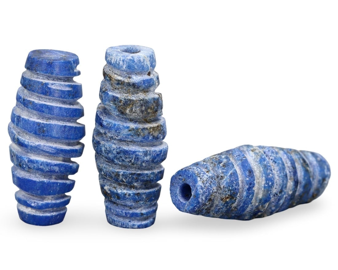 Prestigious Assemblage of Ancient Near Eastern Lapis Lazuli Beads: **Dimension information at the bottom section after Condition** Welcome to the No Reserve Antique Treasures Auction, where history comes alive through an extraordinary collection of treasures spanning