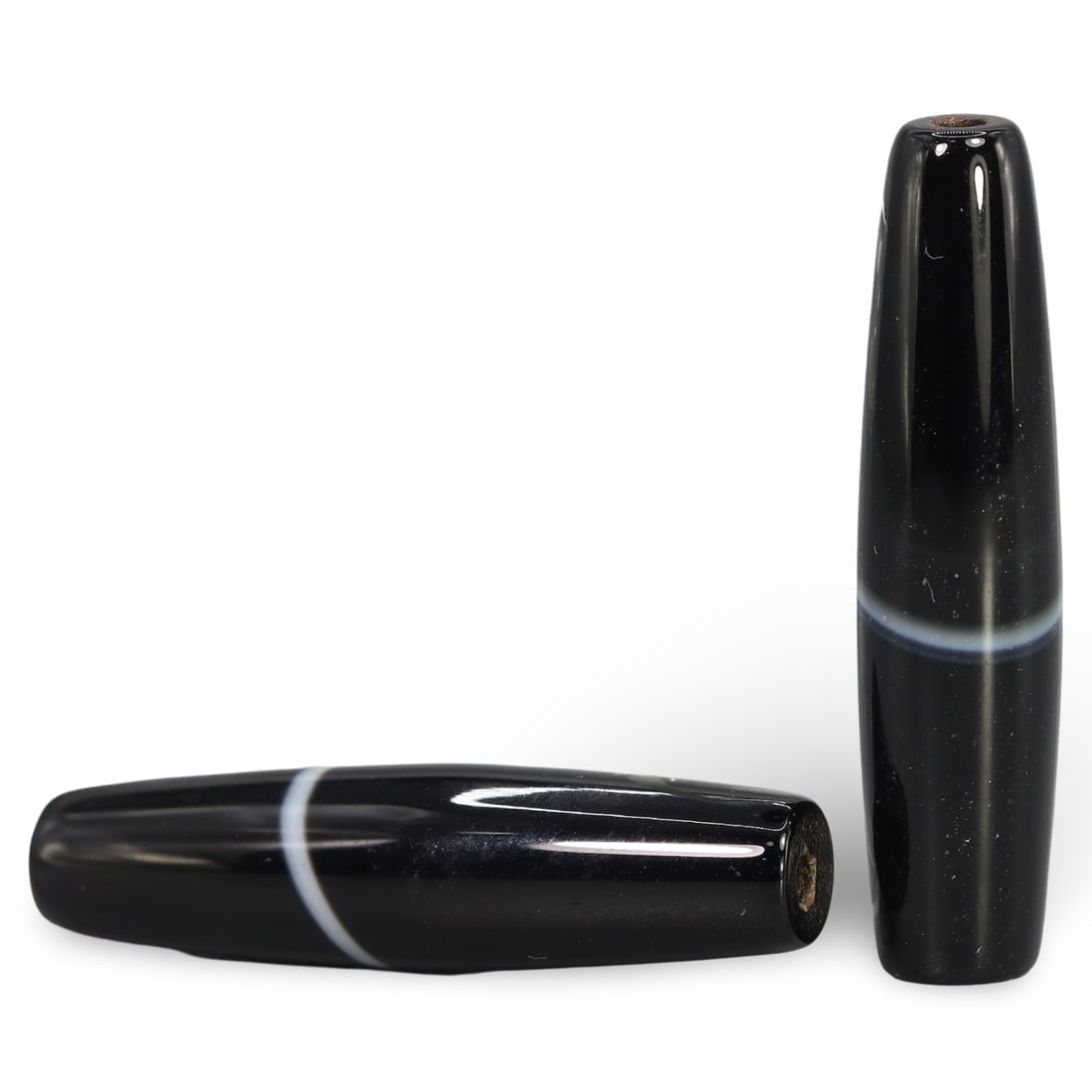 Post Medieval Sino-Tibetan Single Stripe Chung Dzi Beads, 20th Century (1 of 1)