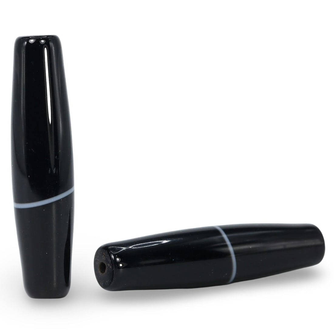 Post Medieval Sino-Tibetan Single Stripe Chung Dzi Beads, 20th Century (1 of 1)