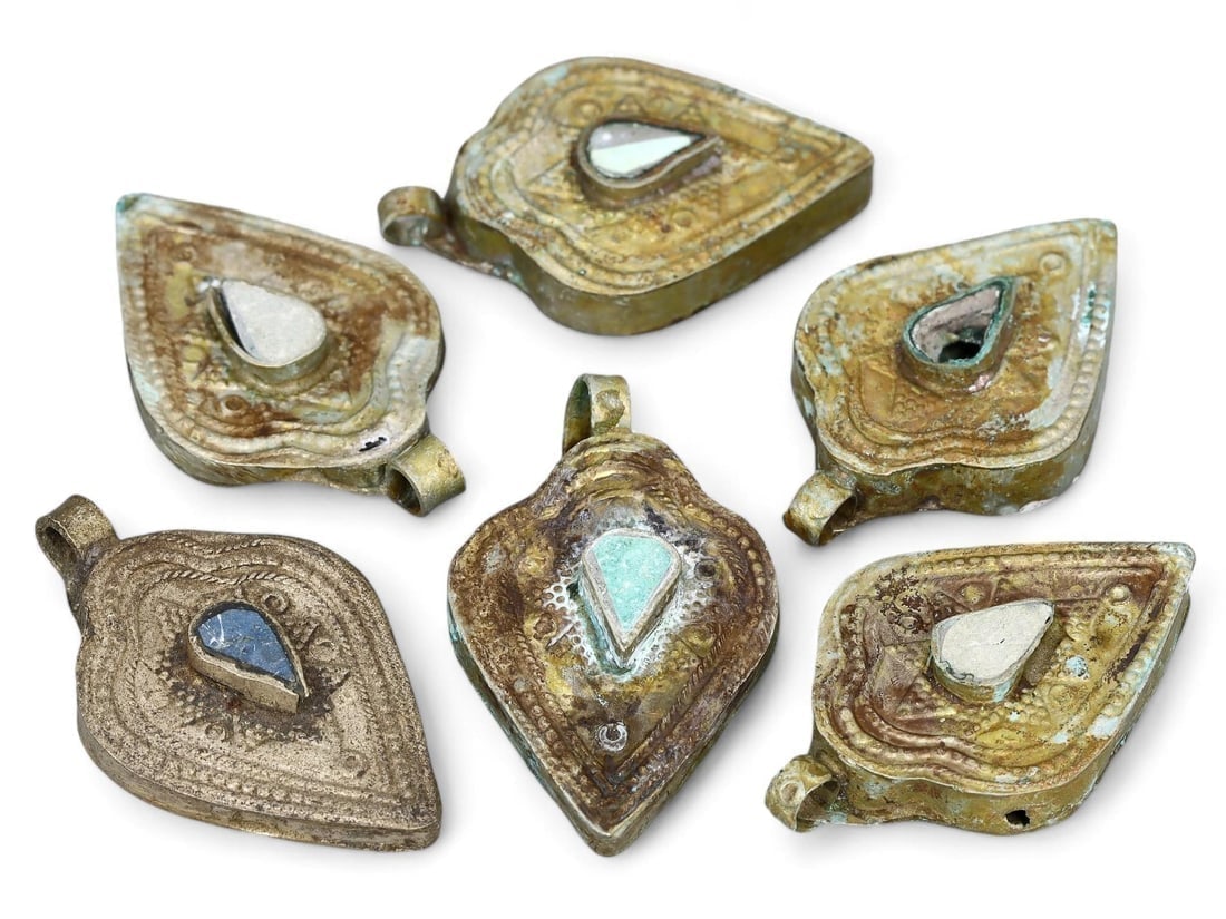 Antique Qajar Dynasty Gold Gilt Silver Amulet Lockets: **Dimension information at the bottom section after Condition** Welcome to the No Reserve Antique Treasures Auction, where history comes alive through an extraordinary collection of treasures spanning