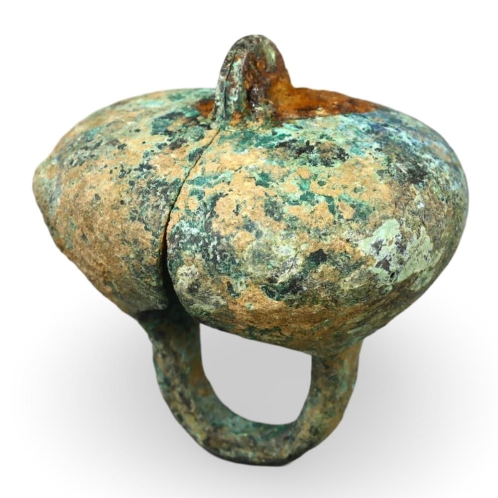 Ancient Roman Bronze Bell with Verdigris Patina Functional Artifact (1 of 2)