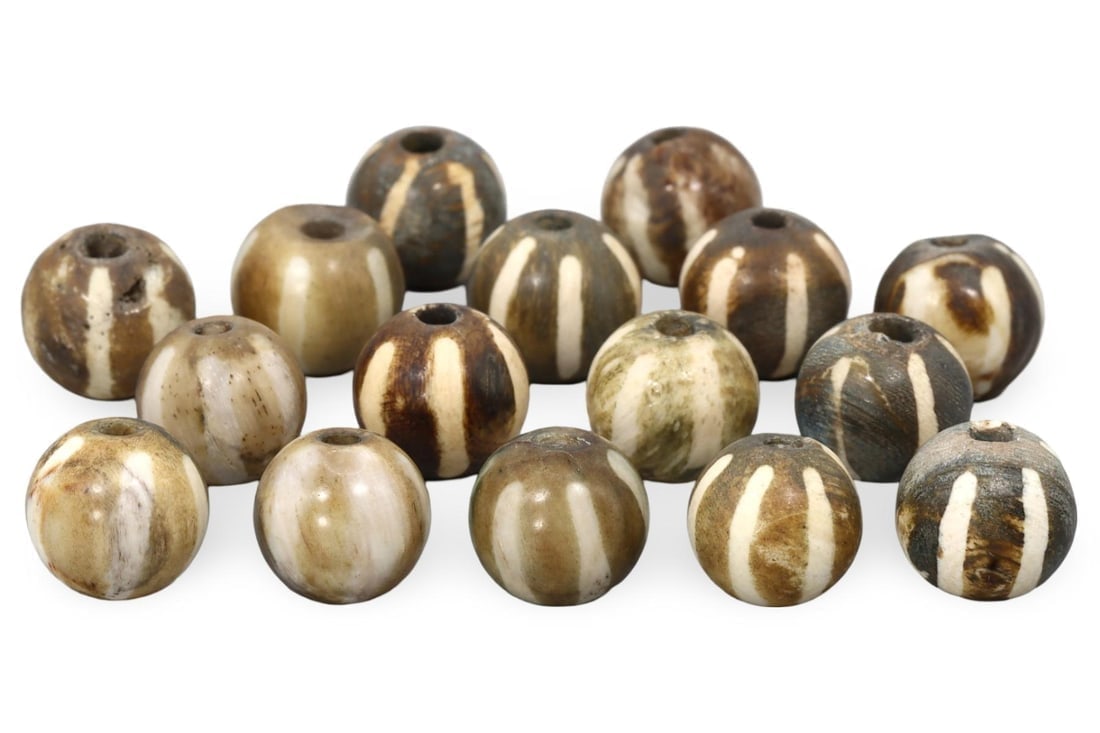 Lot of Ancient Medieval Pyu Pumtek Etched Shaped Beads, 9th-13th Century: **Dimension information at the bottom section after Condition** Our highly anticipated Antique Auction, "Treasures of the Ancient and Medieval World," offering an unparalleled opportunity for collecto