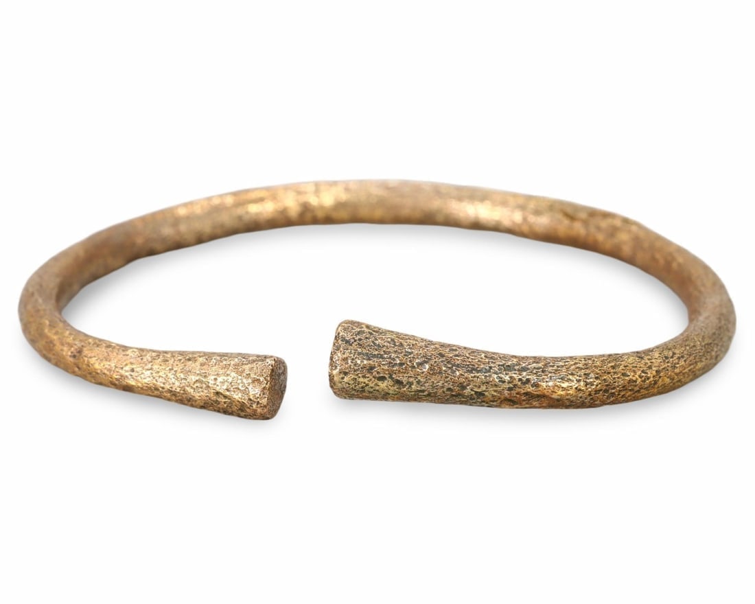 Authentic Ancient Medieval Viking / Celtic / Livonian Bronze Bracelet, 11th-13th Century (1 of 2)