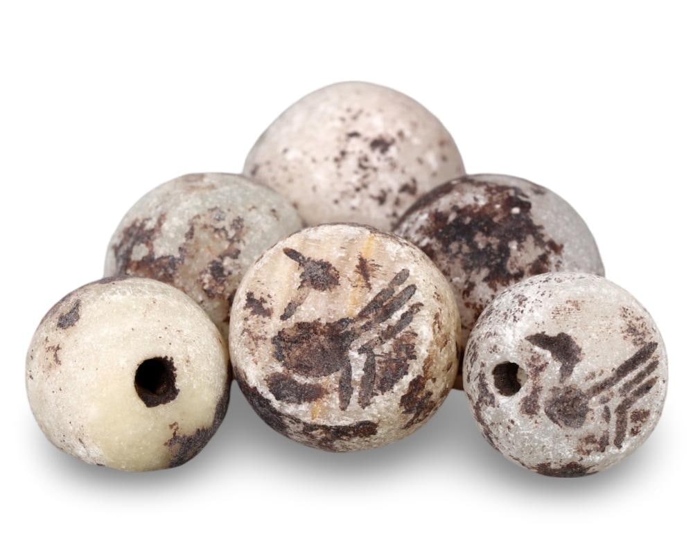 Authentic Ancient Sasanian Alabaster Stamp Seal Beads from the Persian Empire: **Dimension information at the bottom section after Condition** Our highly anticipated Antique Auction, "Treasures of the Ancient and Medieval World," offering an unparalleled opportunity for collecto