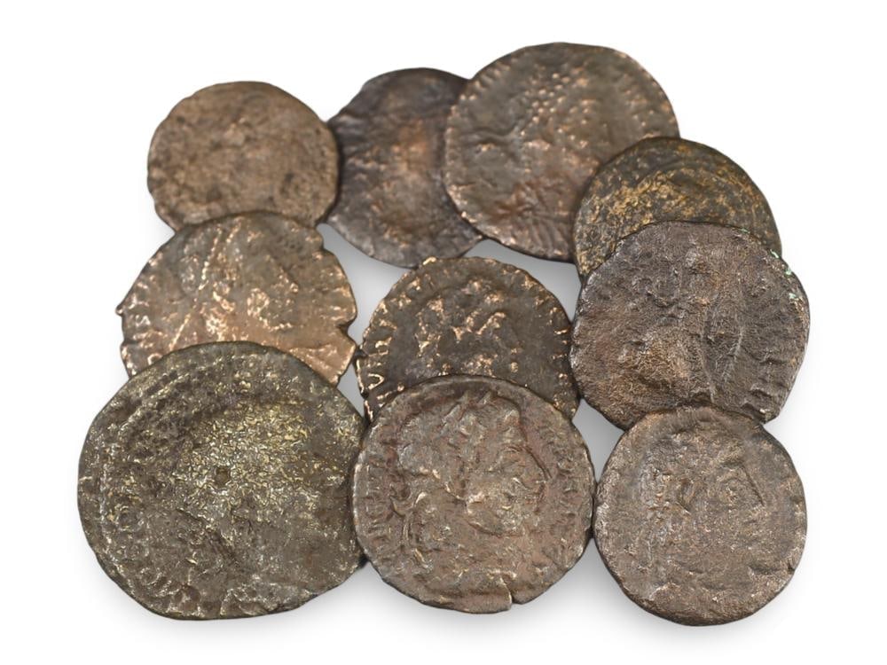 Authentic Roman Empire Bronze Coins Lot Ancient Roman Currency: **Dimension information at the bottom section after Condition** Our highly anticipated Antique Auction, "Treasures of the Ancient and Medieval World," offering an unparalleled opportunity for collecto