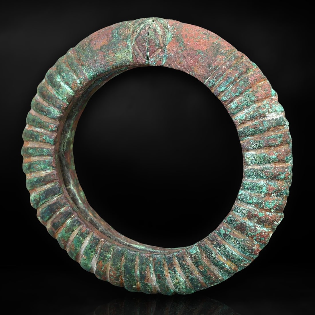 Rare Bronze Ribbed Bracelet, Late Bronze Age, Central Europe, c. 1200-800 BCE (1 of 3)