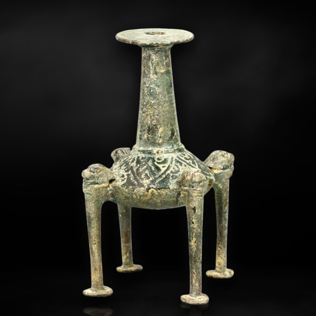 Ancient Achaemenid Bronze Kohl Container with Quadruped Legs (c. 5th-4th Century BCE) (1 of 3)