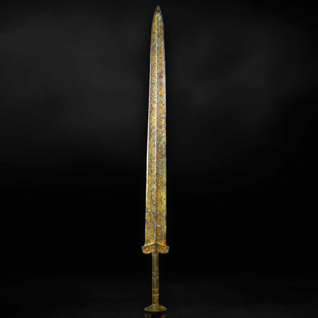 Ancient Chinese Bronze Jian Sword with Geometric Inlays, Warring States Period, 475-221 BCE (1 of 4)