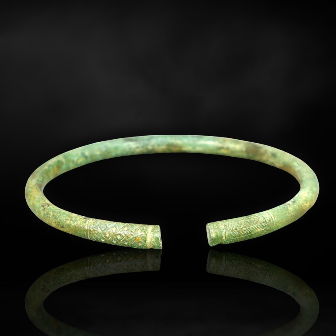Elegant Hallstatt Bronze Bracelet with Geometric Incised Patterns, c. 8th-6th Century BCE (1 of 4)