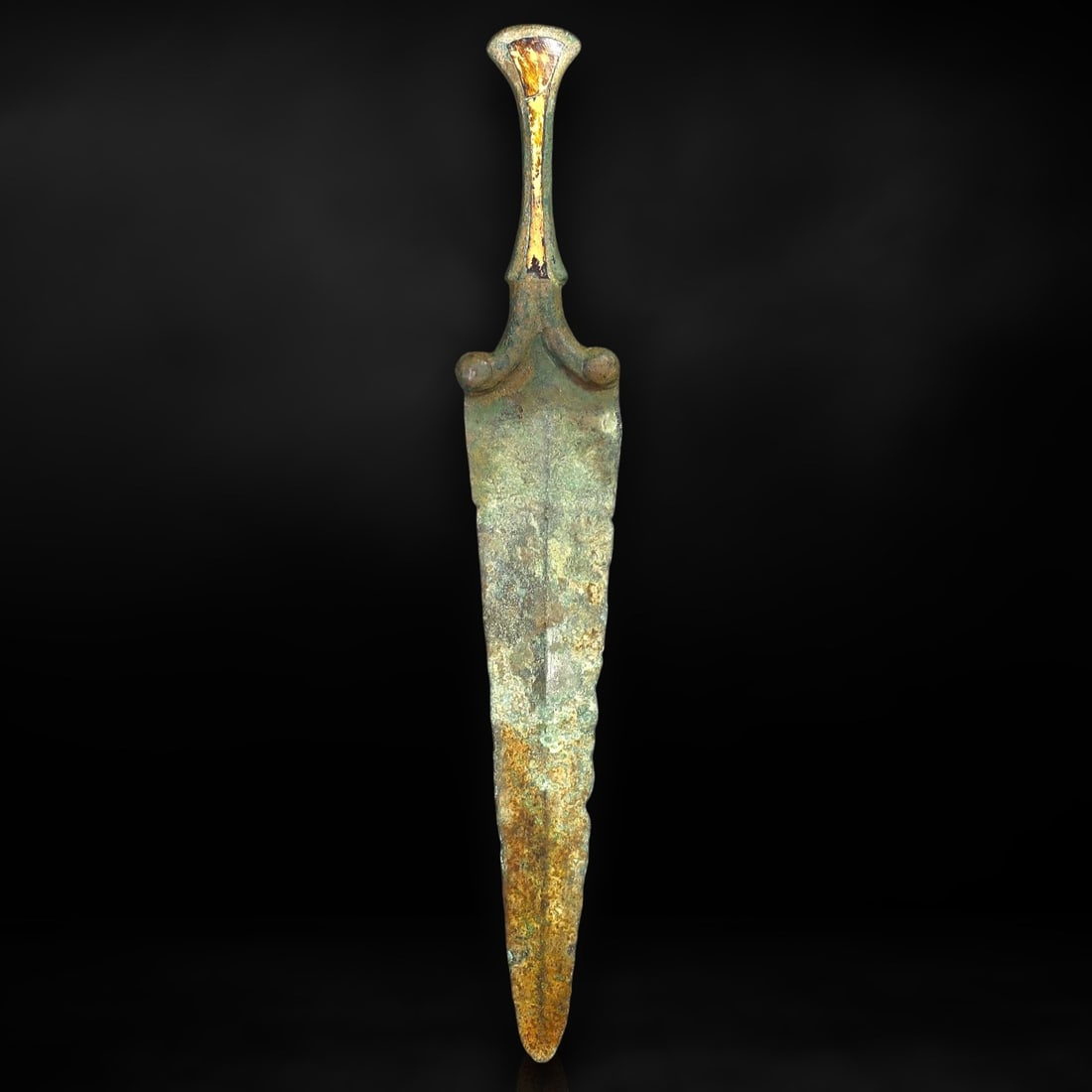 Ancient Luristan Bronze Dagger with Flared Pommel and Stylized Guard, c. 1200-800 BCE (1 of 2)
