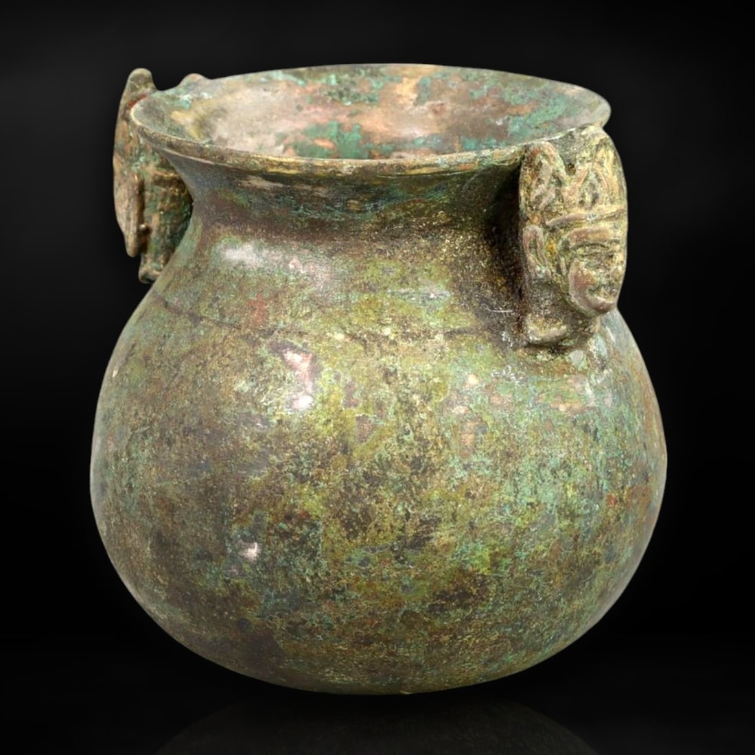 Ancient Luristan Bronze Jar with Anthropomorphic Handles, c. 1200-800 BCE (1 of 3)