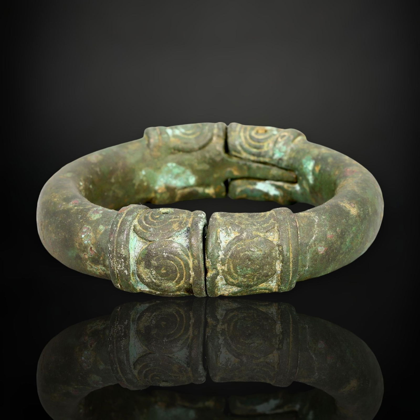 Ancient Celtic Bronze Torque Bracelet with Spiral Motif - 1st Millennium BCE (1 of 3)
