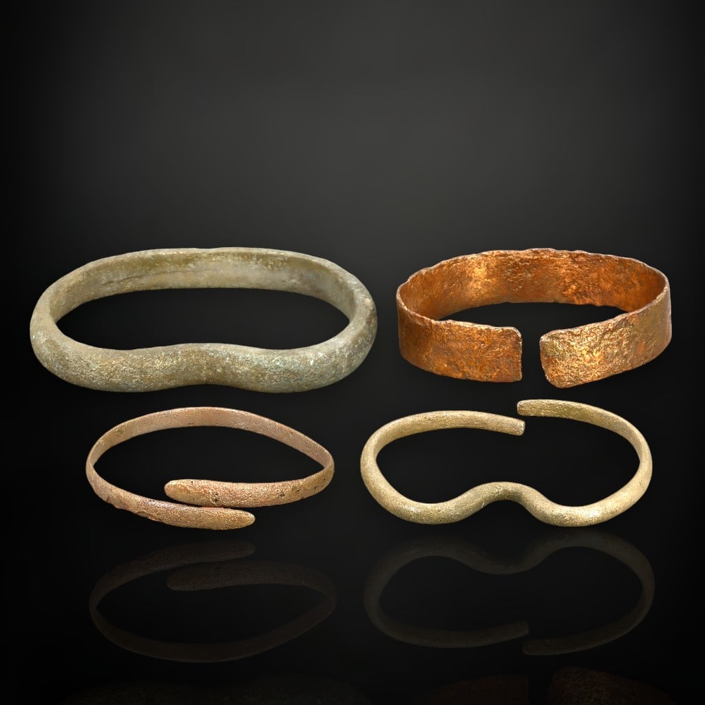 Set of 4 Viking Bronze and Copper Bracelets (c. 8th-10th Century) (1 of 1)