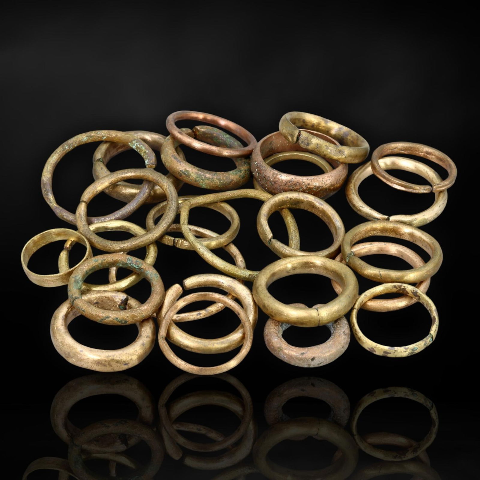 Set of 25 Ancient Viking Bronze Ring Money Currency (c. 9th-11th Century CE) (1 of 2)