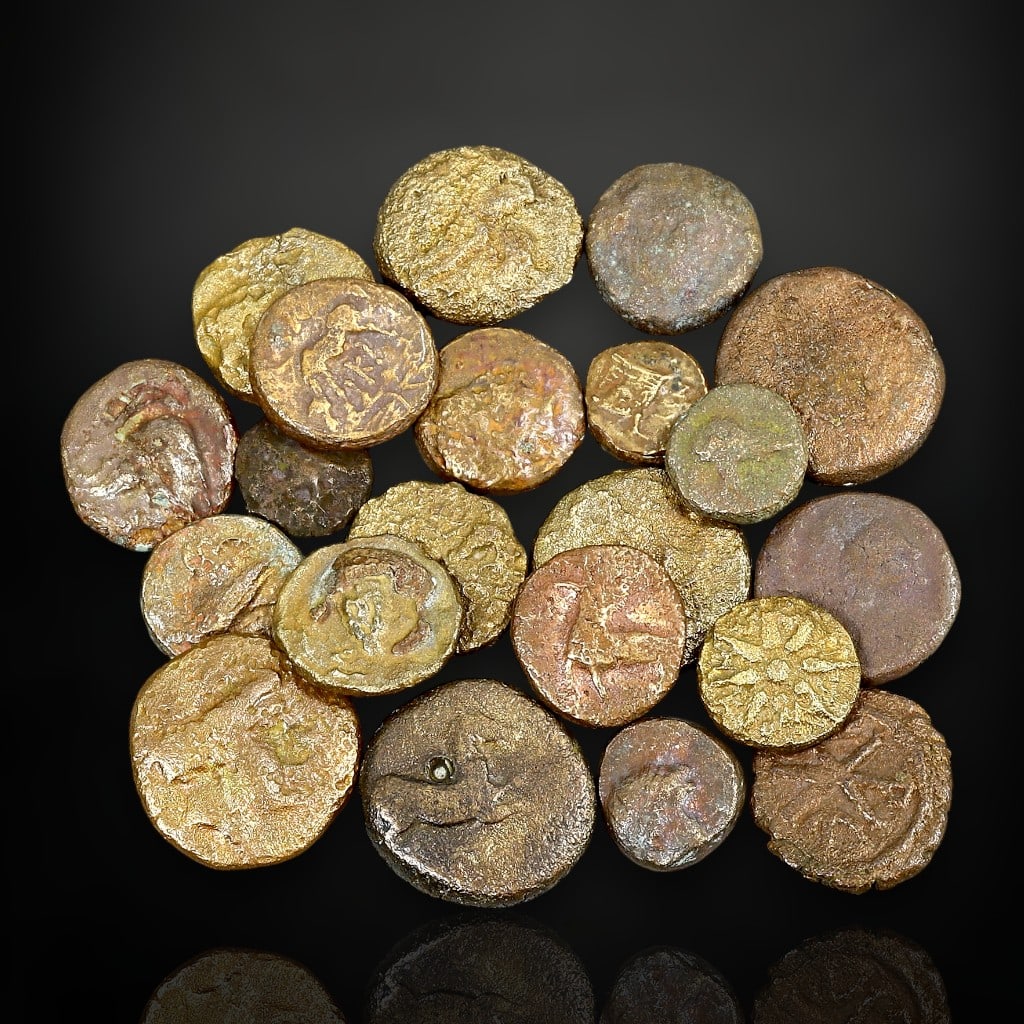 Set of 21 Ancient Greek Bronze and Gold-Toned Coins (c. 4th-1st Century BCE) (1 of 1)