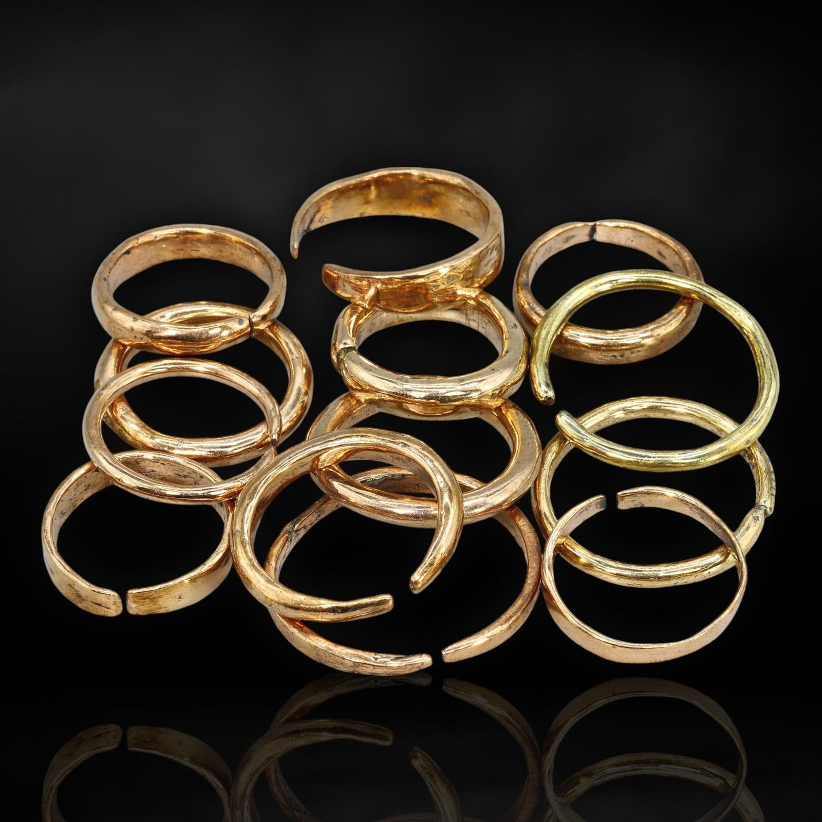 Set of 13 Ancient Viking Era Gold-Gilt Bronze Trade Rings (c. 9th-11th Century) (1 of 1)