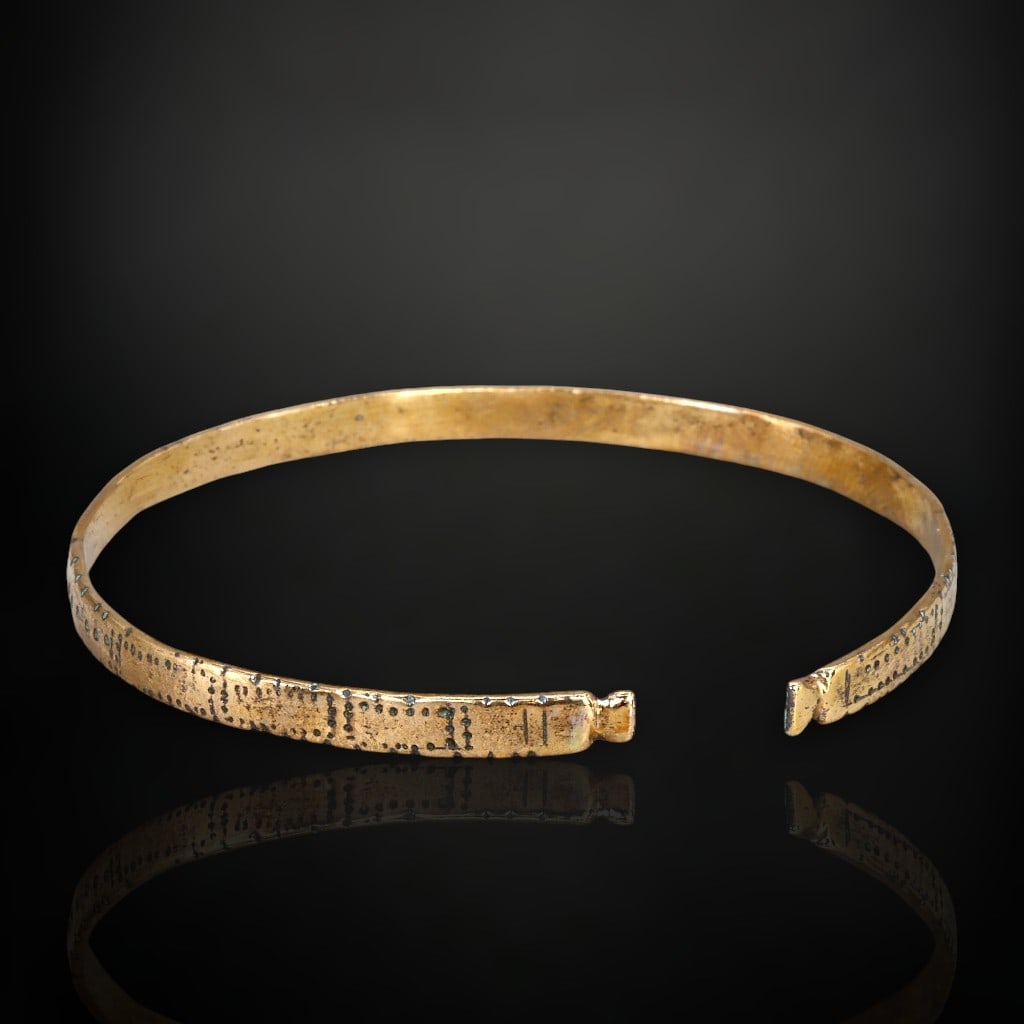 Ancient Viking Gold-Gilt Bronze Bangle (c. 9th-11th Century CE) (1 of 2)