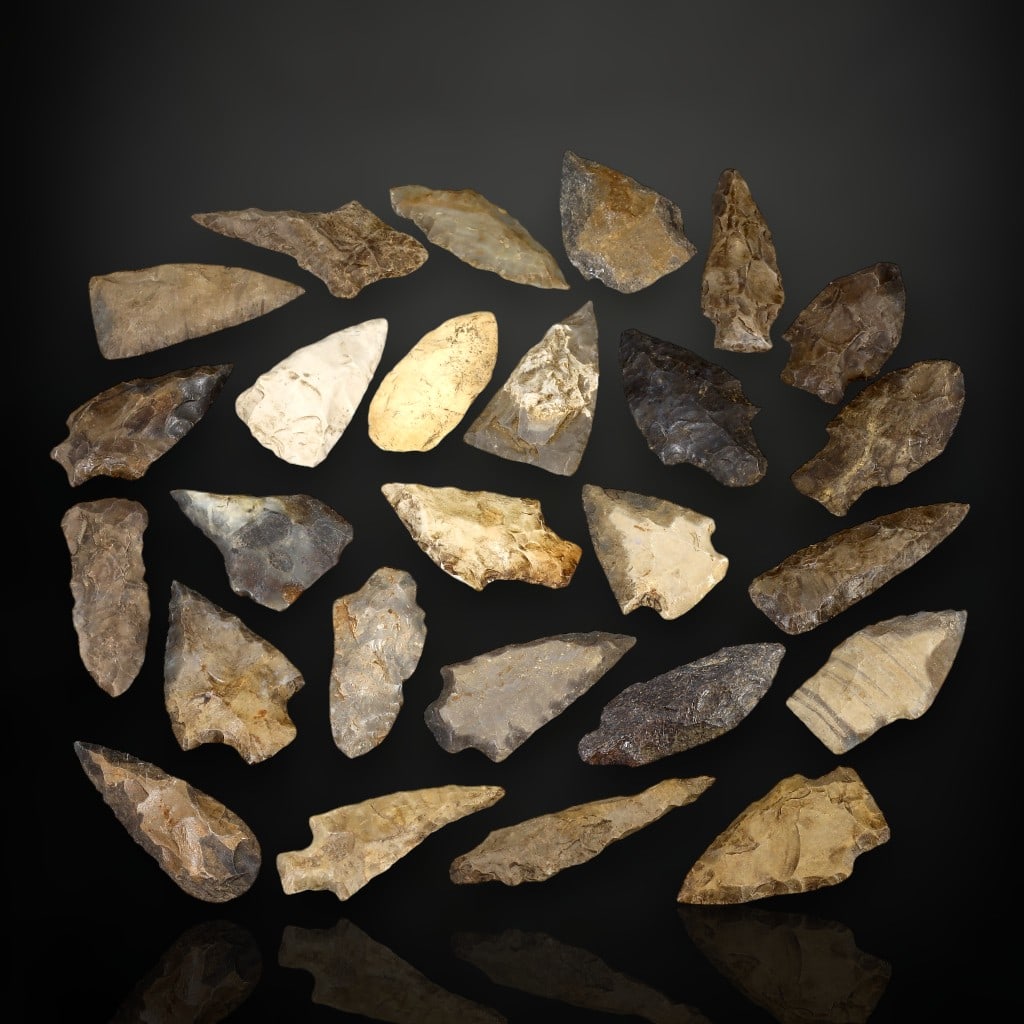 Authentic Pre-Columbian Native American Flint Arrowheads and Stone Tools (1 of 2)