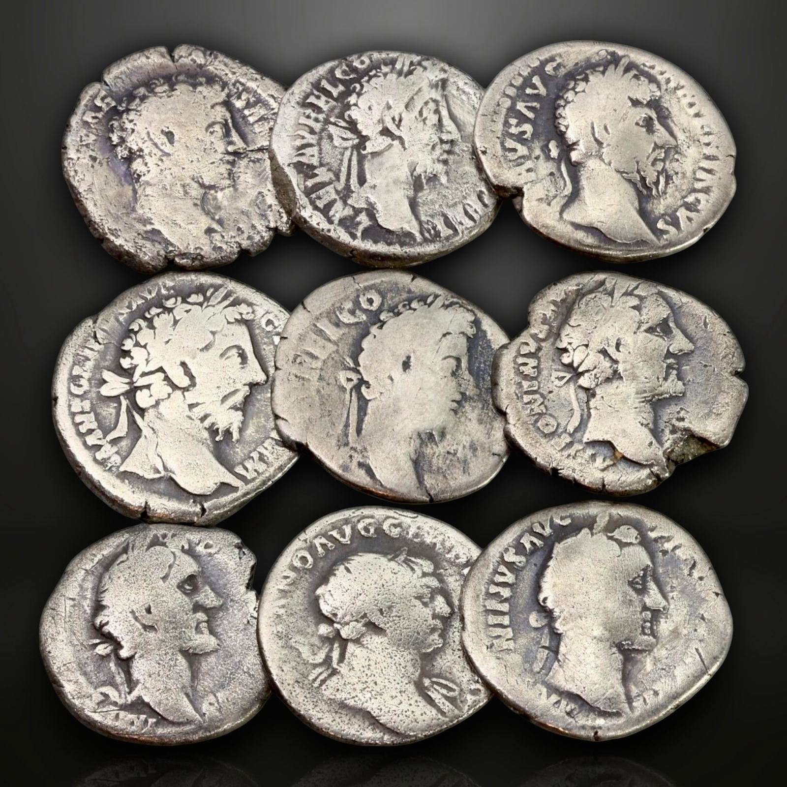 Ancient Roman Imperial Silver Denarii Collection of Emperors and Deities, c. 2nd Century CE (1 of 2)