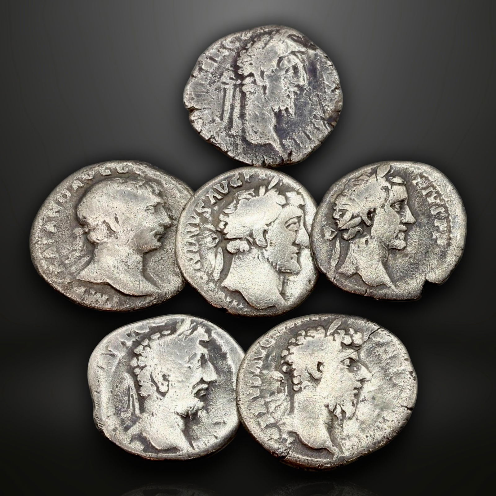 Ancient Roman Imperial Silver Denarii Collection of Emperors and Deities, Symbols of Authority and (1 of 2)