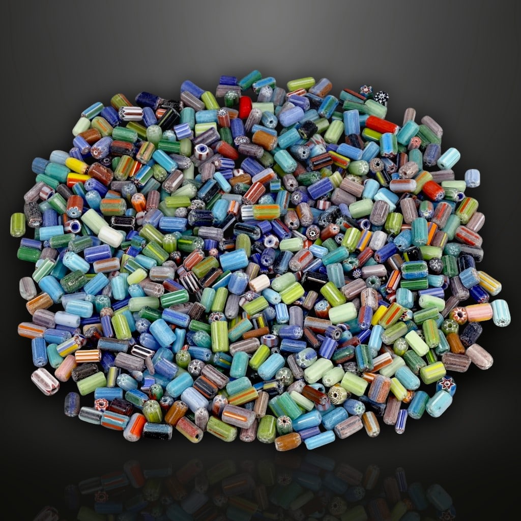 Antique Multicolored Venetian Trade Glass Bead Collection, Symbol of Cross-Cultural Exchange, c. (1 of 1)