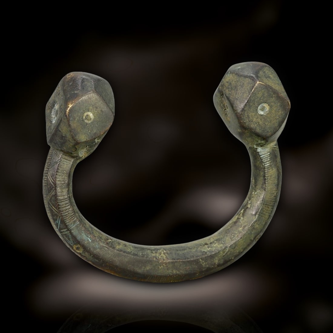 Ancient African Tribal Geometric Bronze Bracelet, c. 14th-16th Century CE (1 of 5)